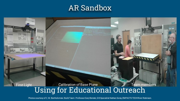 Example of STEM Undergraduate Research project in coordination with the Maker Club and EMPACTS Technology Corps. - AR Sandbox built by Charles M. Bartholomew to provide a learning tool for students of all ages.